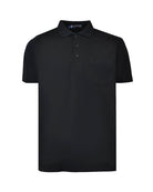 Manchester Playera Polo Lisa Big and Tall Poliéster y Algodón Manga Corta color negro para hombre