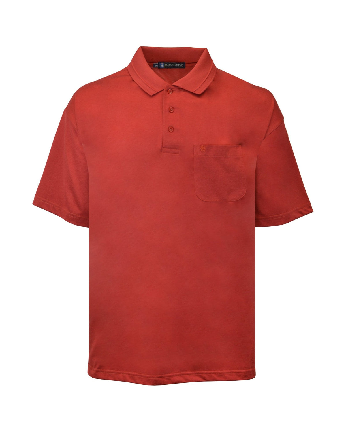 Manchester Playera Polo Lisa Big and Tall Poliéster y Algodón Manga Corta color rojo para hombre