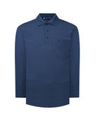 Manchester Playera Polo Lisa Poliéster y Algodón Manga Larga color marino para hombre