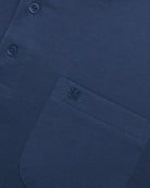 Manchester Playera Polo Lisa Poliéster y Algodón Manga Larga color marino para hombre