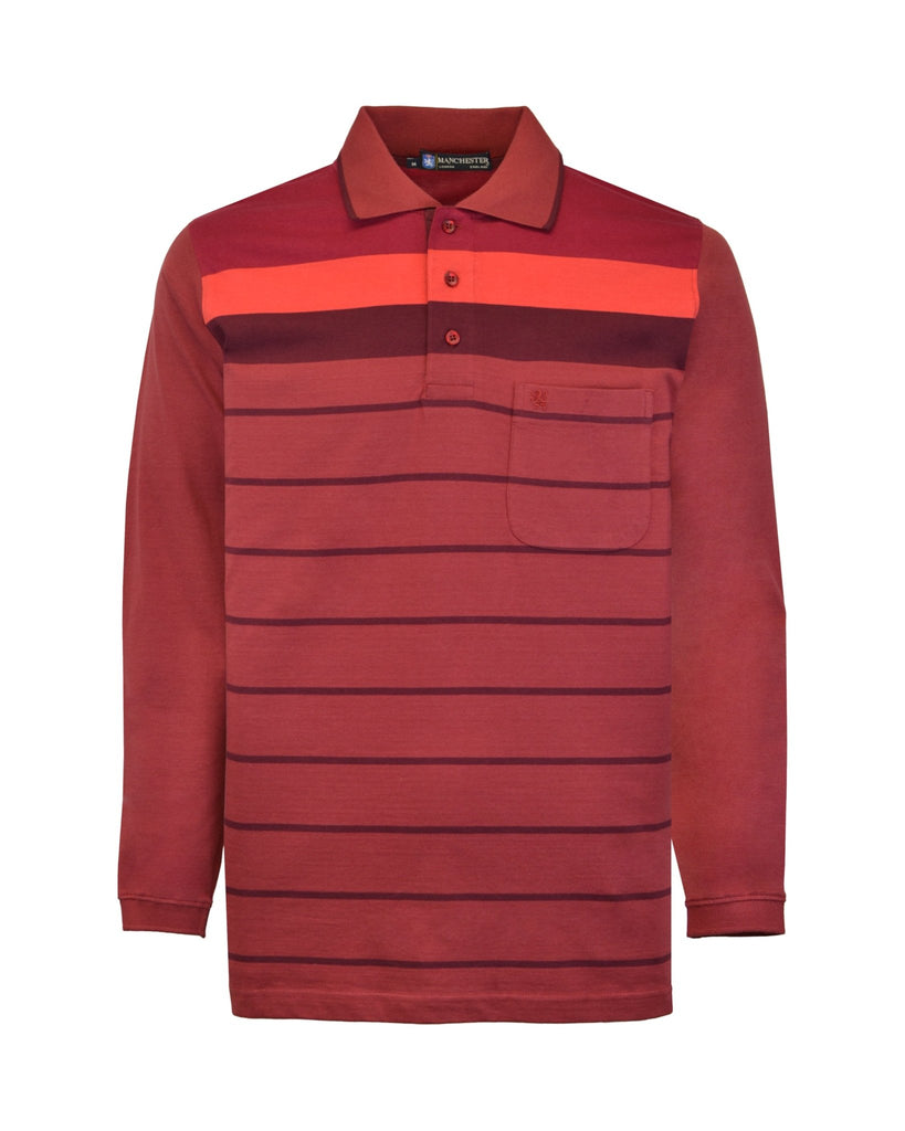 Manchester Polo - Algodón - Degradado Rayas - Manga Larga - Manchester