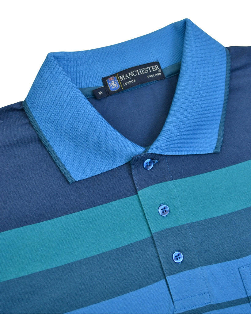 Manchester Polo - Algodón - Degradado Rayas - Manga Larga - Manchester