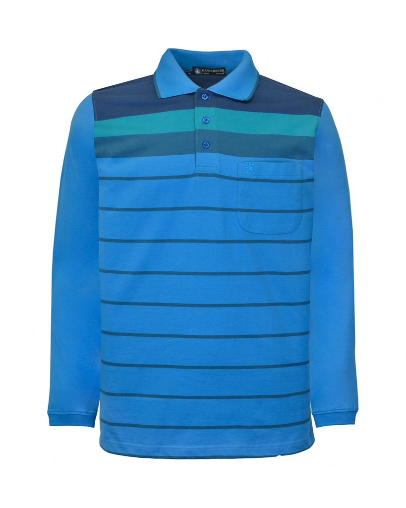 Manchester Polo - Algodón - Degradado Rayas - Manga Larga - Manchester