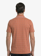 Manchester Polo - Algodón Supima - Patrón de Cuadros color naranja para hombre