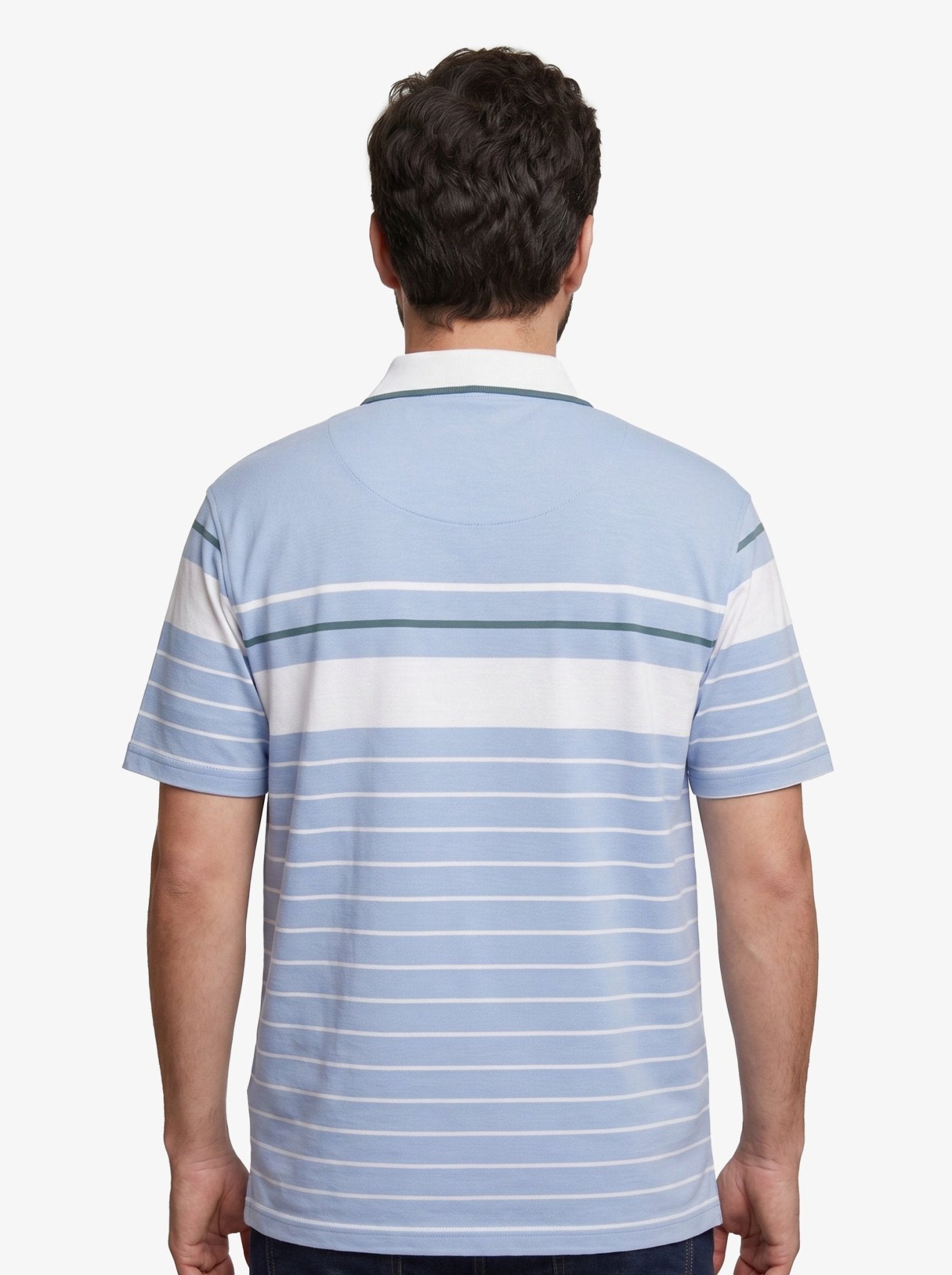 Manchester Polo Big And Tall Premium de Rayas Horizontales Sofisticado - Manchester