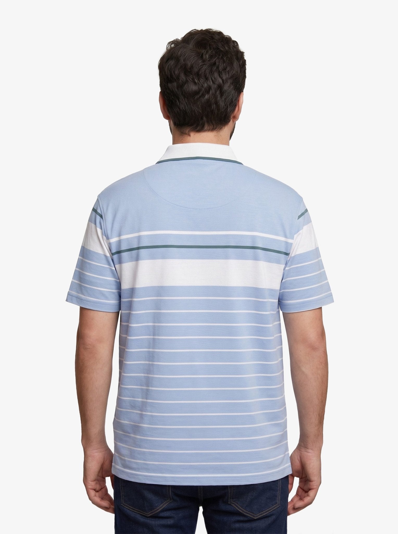 Manchester Polo Big And Tall Premium de Rayas Horizontales Sofisticado - Manchester