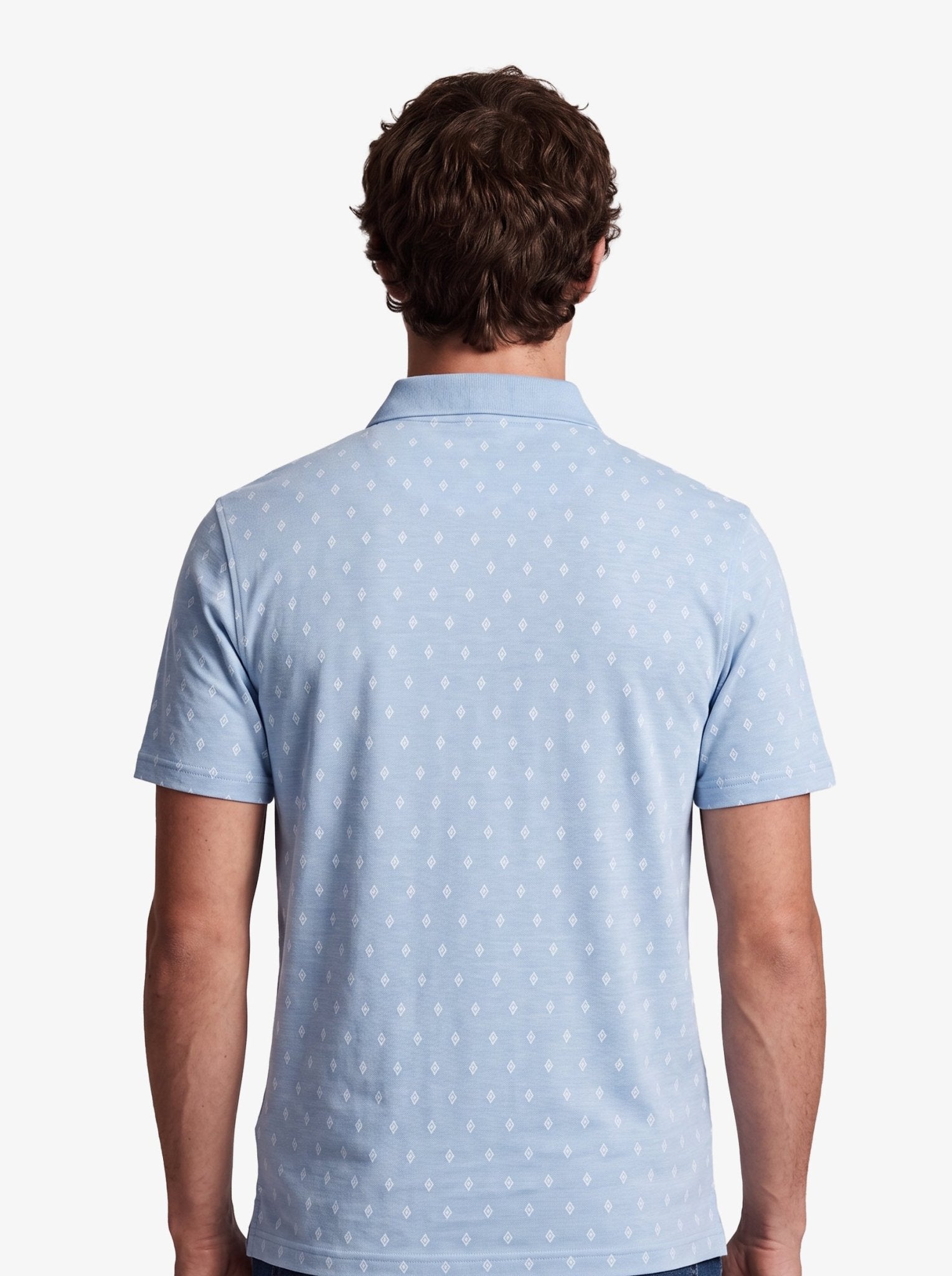 Manchester Polo con Rombos Sutiles, Bolsillo y Cuello de Botones en Algodón Supima - Manchester