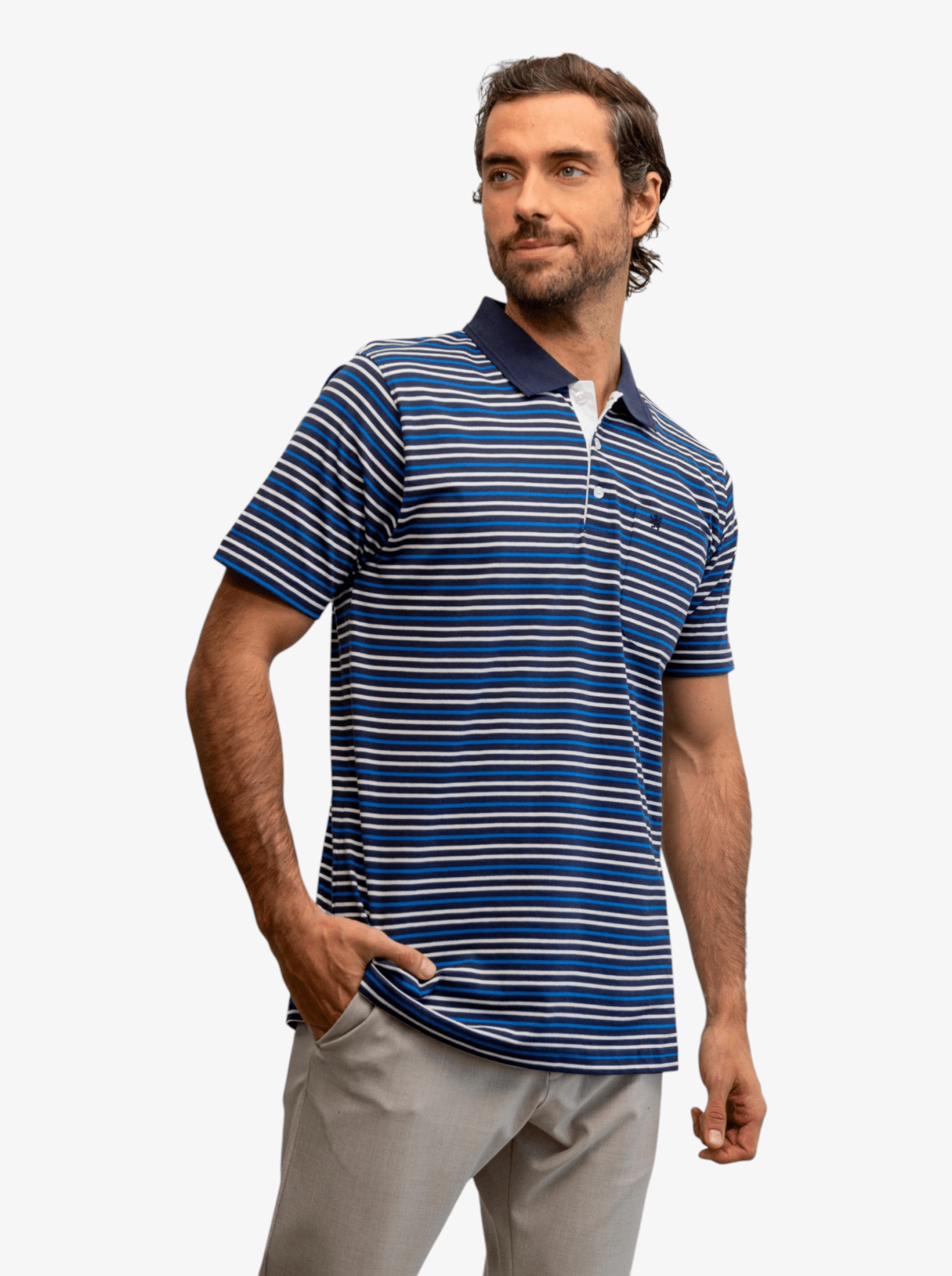 Manchester Polo de Algodón Premium con Diseño de Rayas Marineras - Manchester