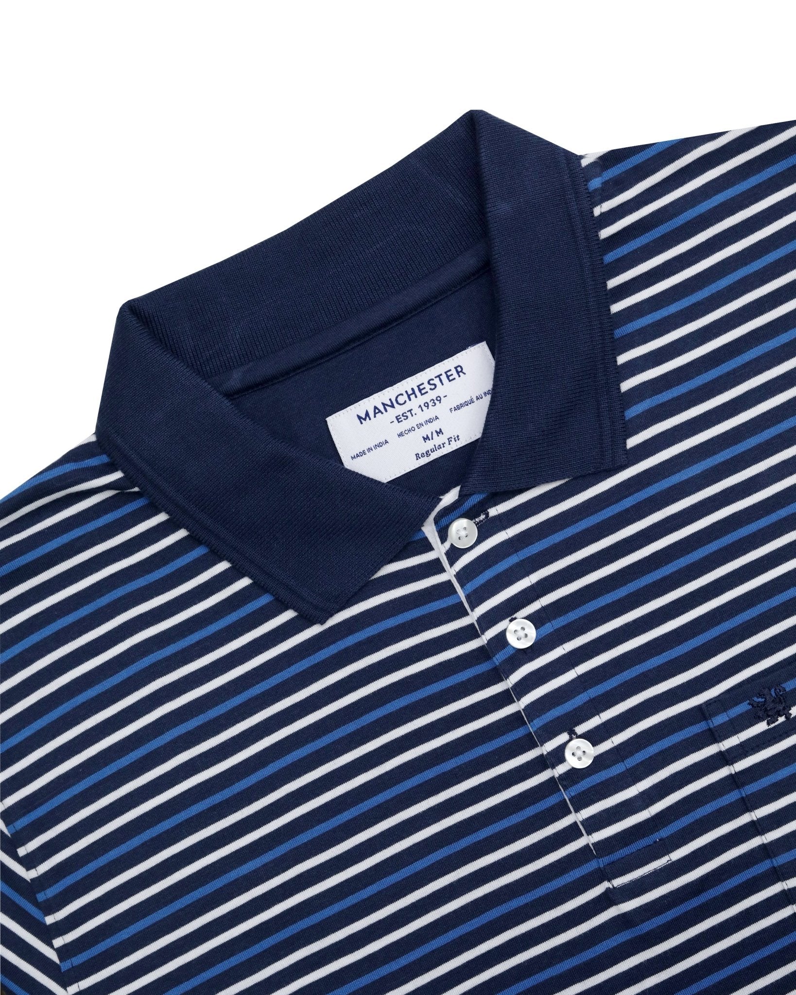 Manchester Polo de Algodón Premium con Diseño de Rayas Marineras - Manchester