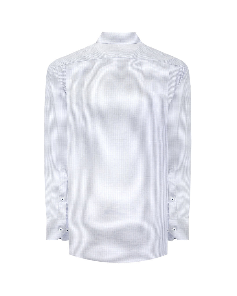 Manchester Regular Fit Camisa de Vestir Manga Larga Cuello Roma en Algodón - Poliéster - Manchester