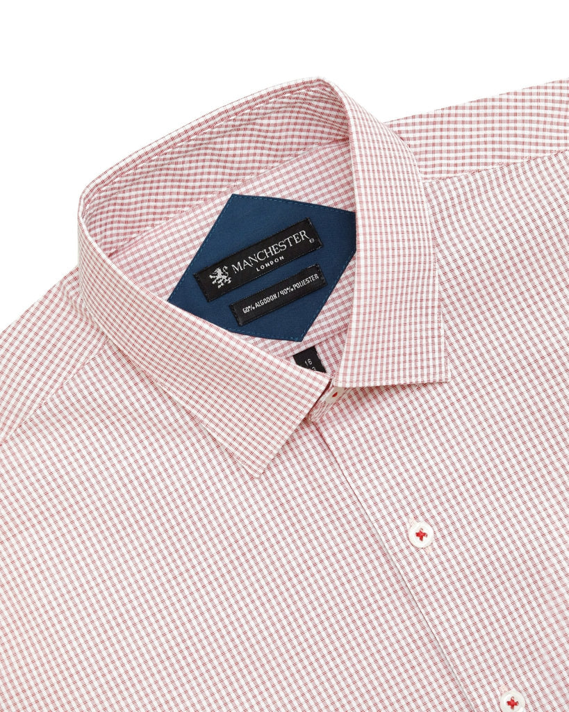 Manchester Regular Fit Camisa de Vestir Manga Larga Cuello Roma en Algodón - Poliéster - Manchester