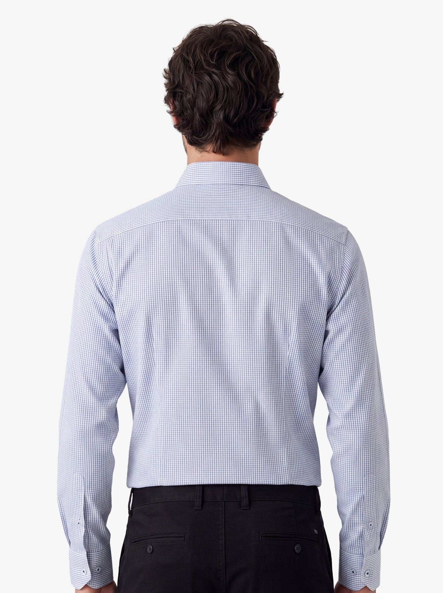 Manchester Regular Fit Camisa de Vestir Manga Larga Cuello Roma en Algodón-Poliéster - Manchester