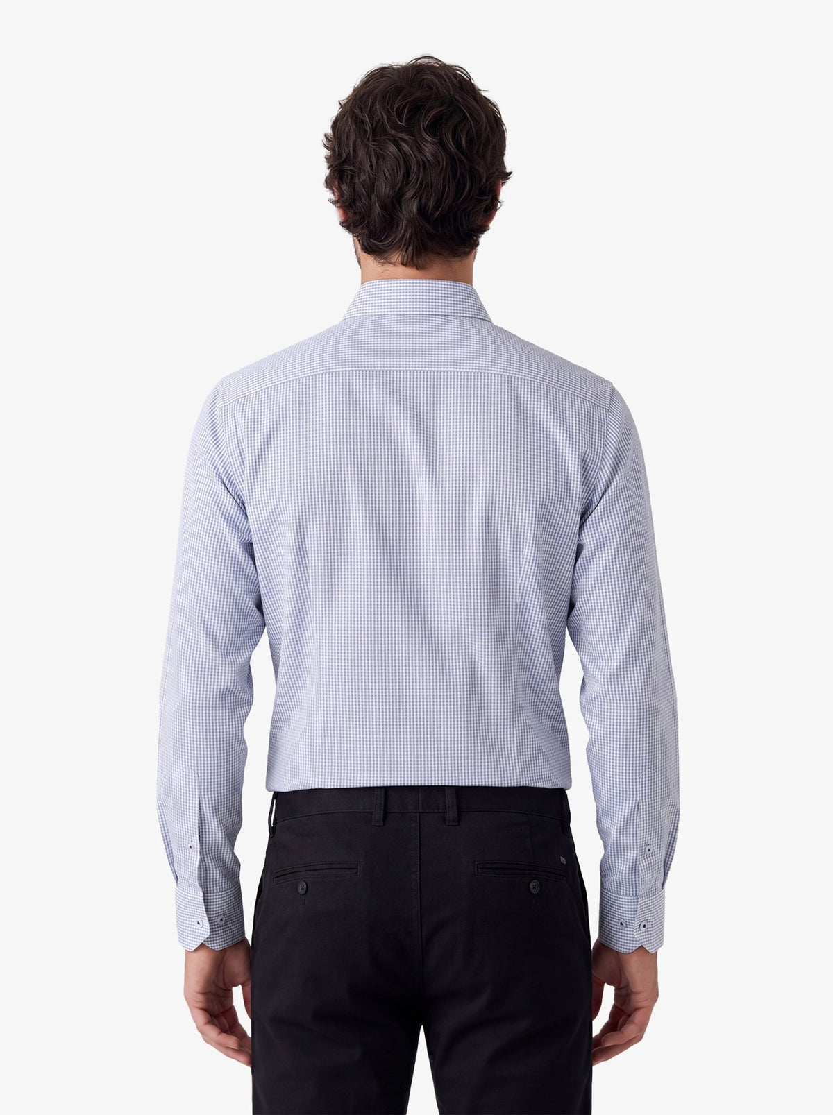 Manchester Regular Fit Camisa de Vestir Manga Larga Cuello Roma en Algodón-Poliéster - Manchester