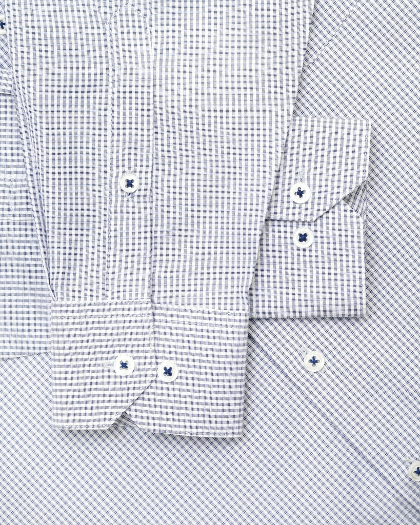 Manchester Regular Fit Camisa de Vestir Manga Larga Cuello Roma en Algodón - Poliéster - Manchester