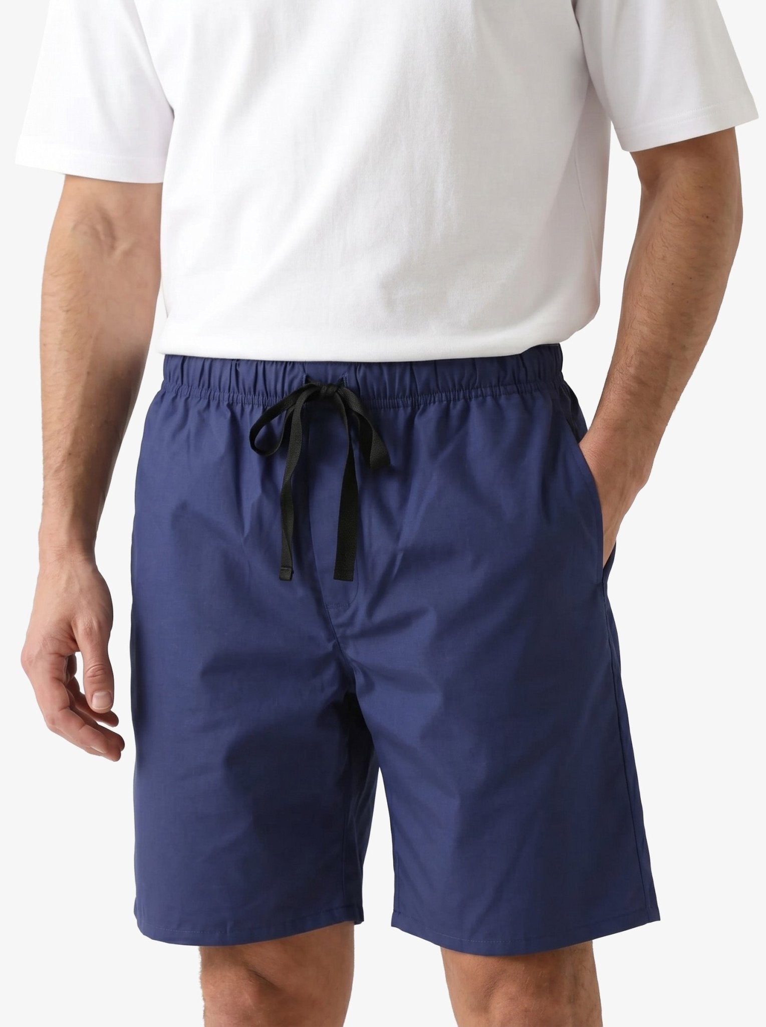 Manchester Short de Pijama Color Sólido Algodón y Poliéster color marino para hombre