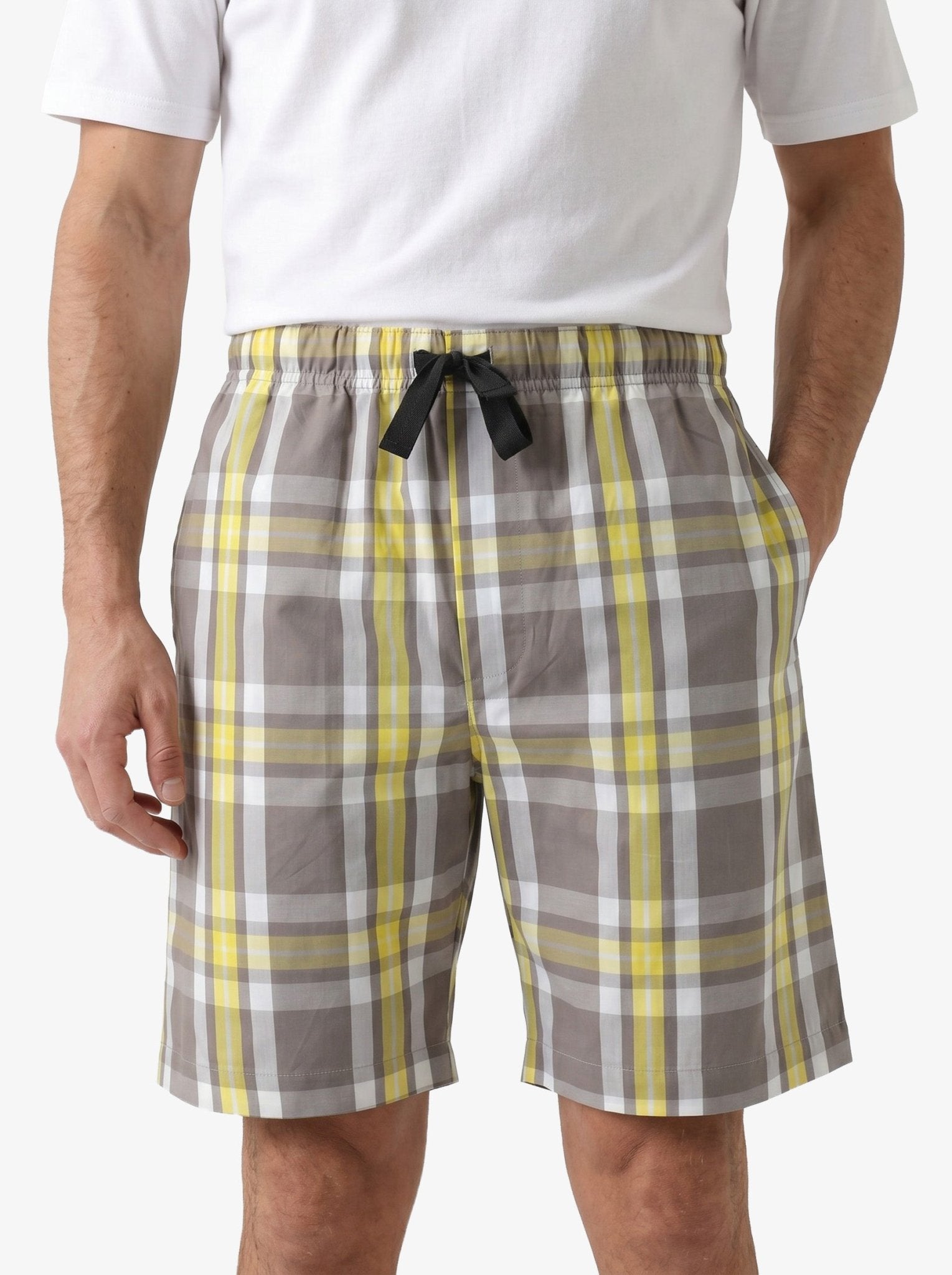 Manchester Short de Pijama Cuadros 100% Algodón color beige para hombre