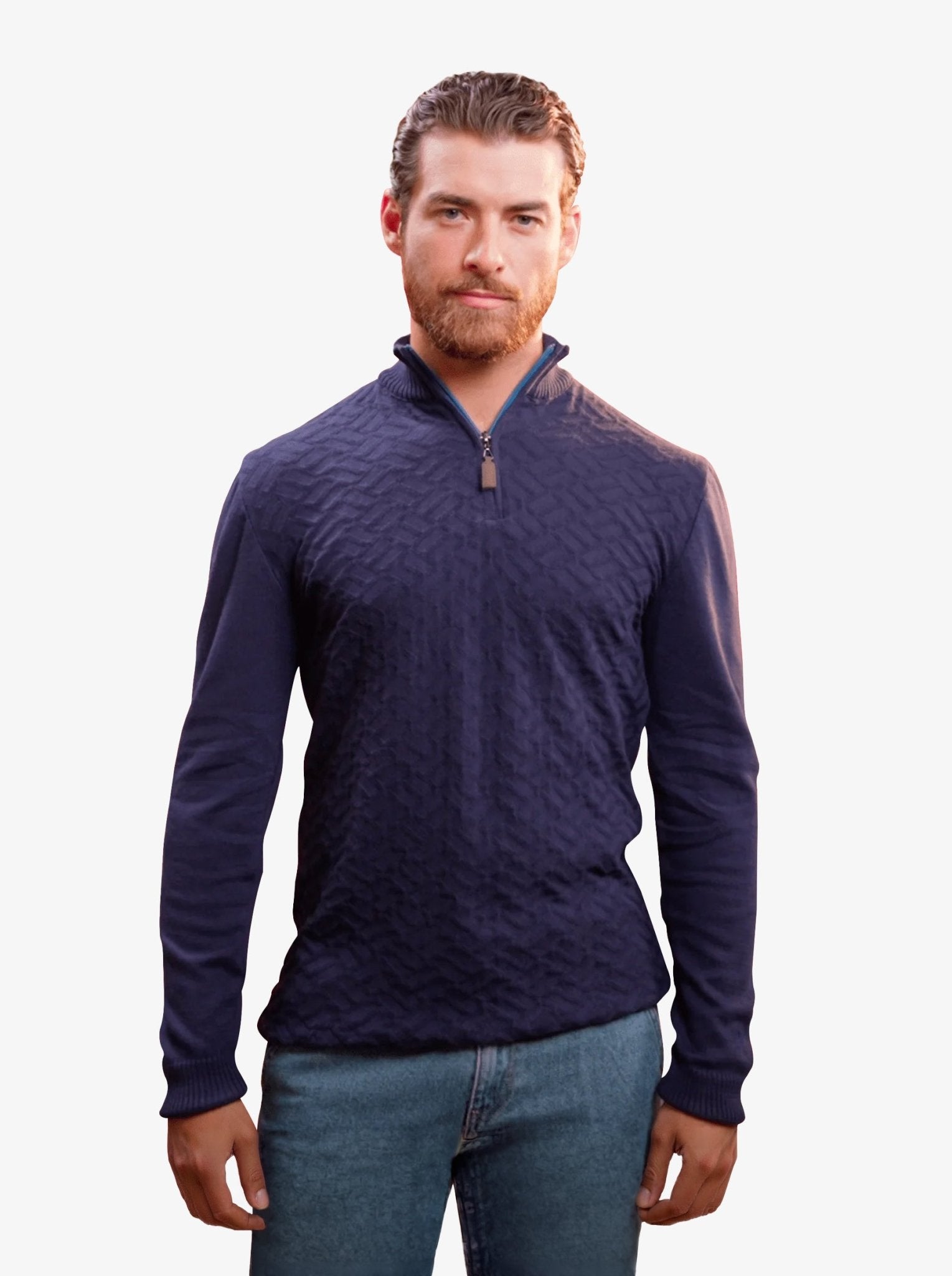 Manchester Suéter Cuello Alto Quarter Zip Tejido Slim Fit - Manchester