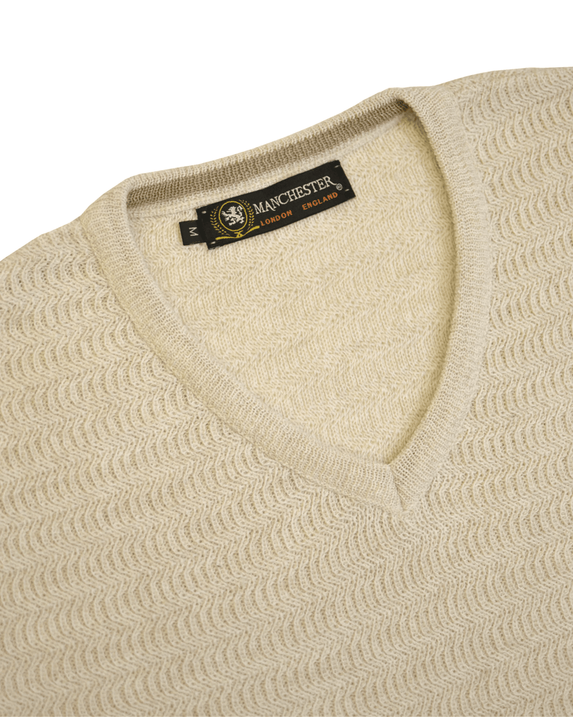 Manchester Suéter Cuello V Bicolor en Mezcla de Lana y Acrílico - Manchester