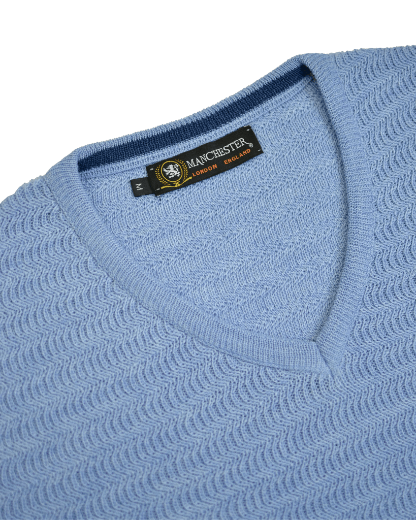 Manchester Suéter Cuello V Bicolor en Mezcla de Lana y Acrílico - Manchester