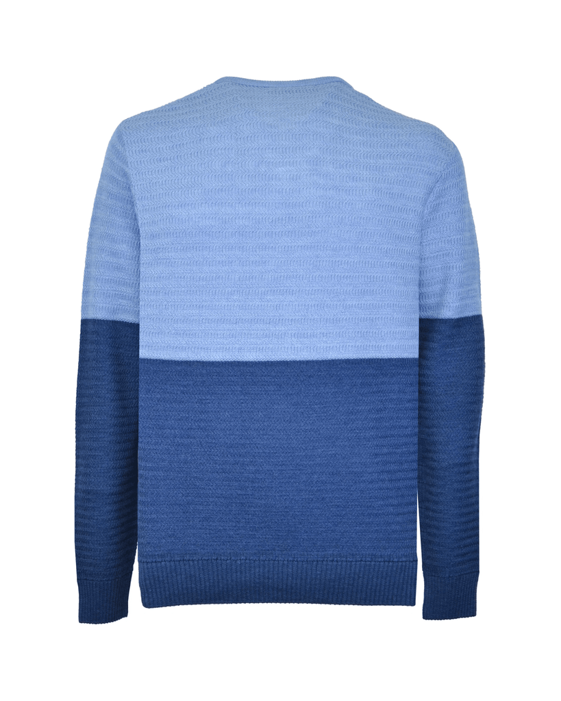 Manchester Suéter Cuello V Bicolor en Mezcla de Lana y Acrílico - Manchester