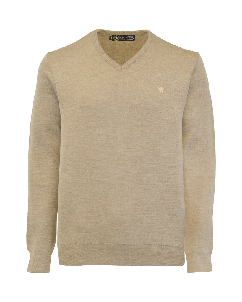 Manchester Suéter Liso Cuello V Lana Merino - Acrílico - Manchester