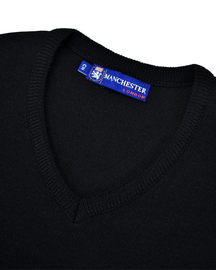 Manchester Suéter Liso Cuello V Lana Merino - Acrílico - Manchester