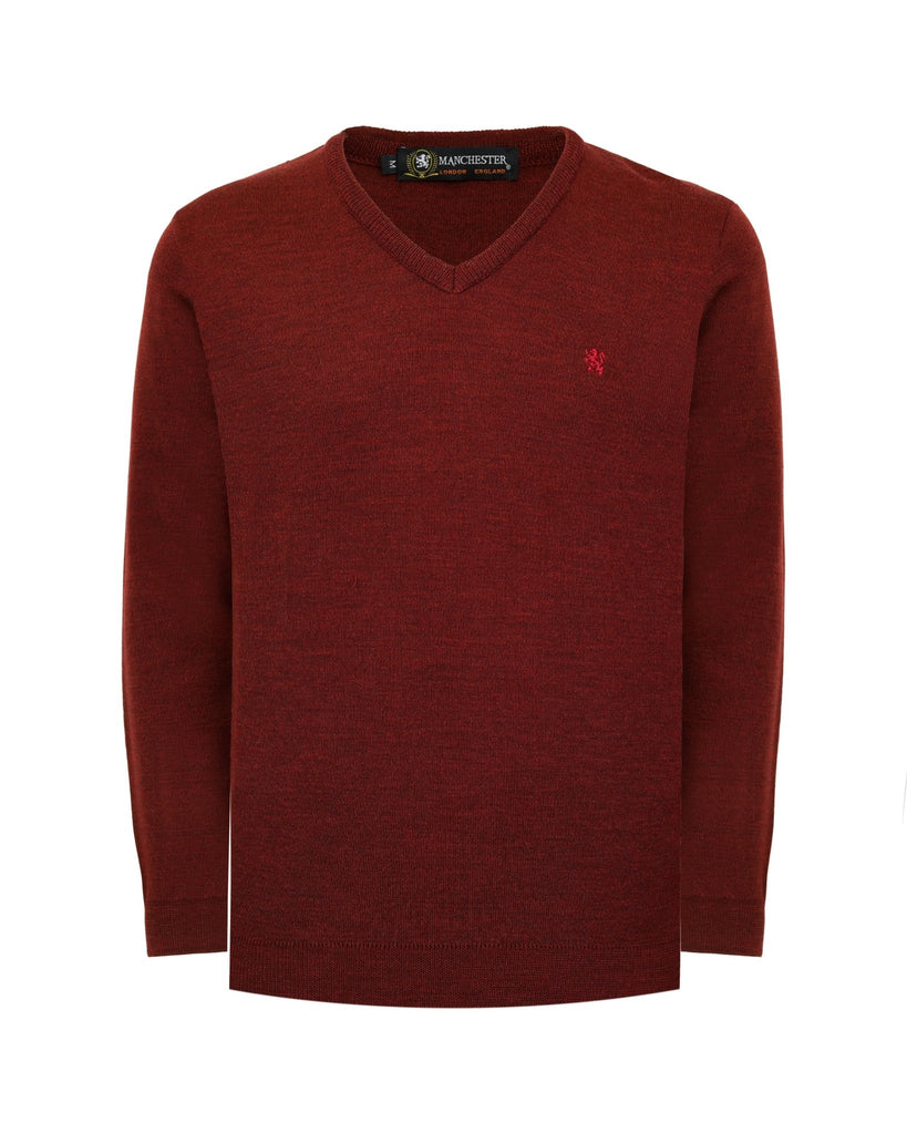Manchester Suéter Liso Cuello V Lana Merino - Acrílico - Manchester