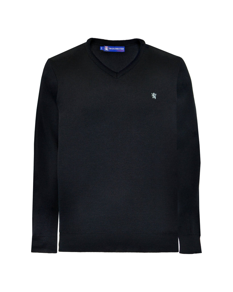 Manchester Suéter Liso Cuello V Lana Merino - Acrílico - Manchester