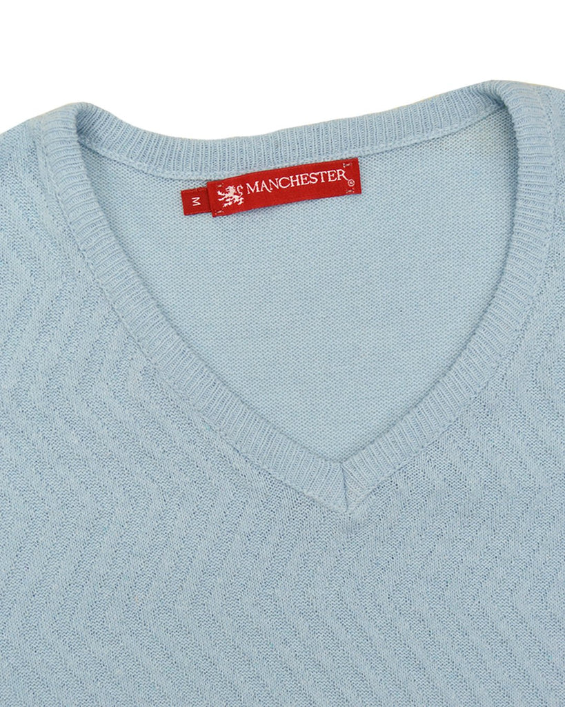 Manchester Suéter Slim Fit Cuello V Tejido Chevron - Manchester
