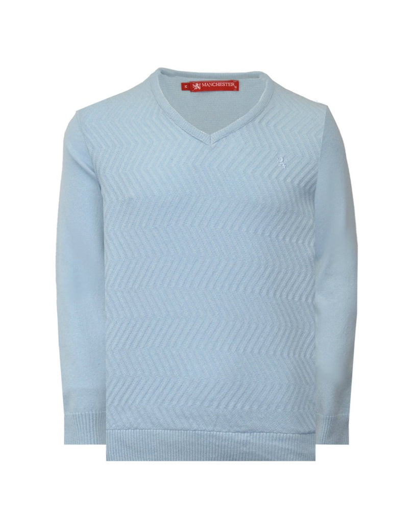 Manchester Suéter Slim Fit Cuello V Tejido Chevron - Manchester