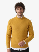 Manchester Sweater con Cuello Redondo y Tejido de Líneas Inclinadas - Manchester