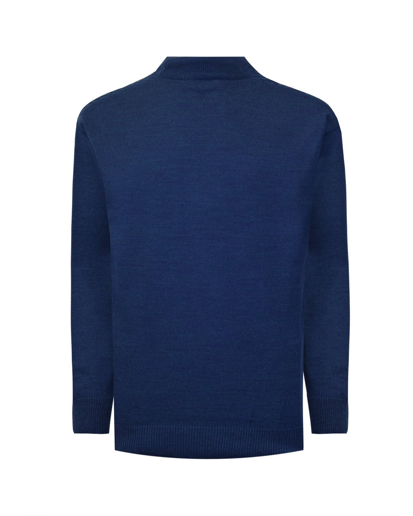 Manchester Sweater con Cuello Redondo y Tejido de Líneas Inclinadas - Manchester