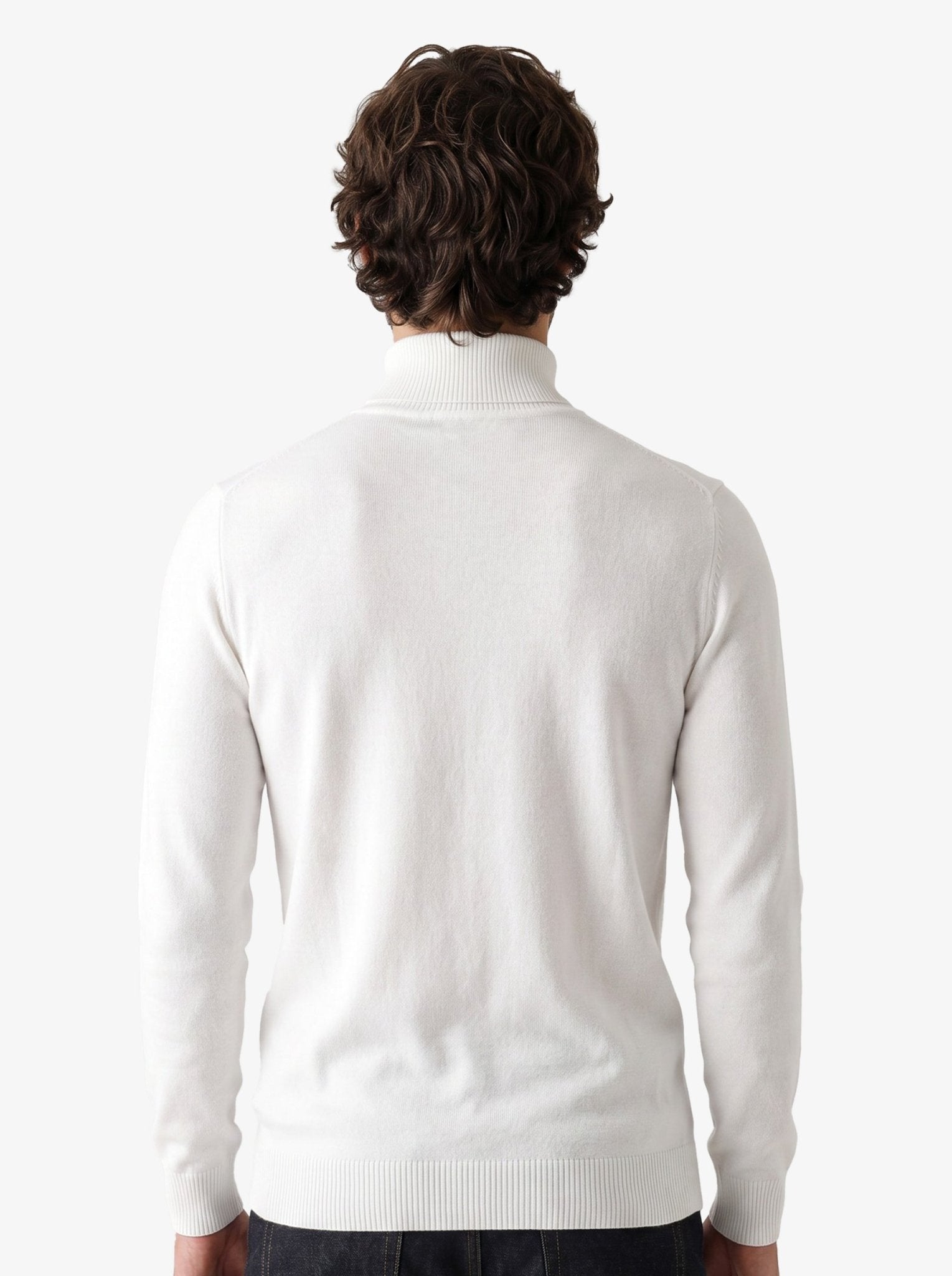 Manchester Sweater con Cuello Tortuga color blanco para hombre
