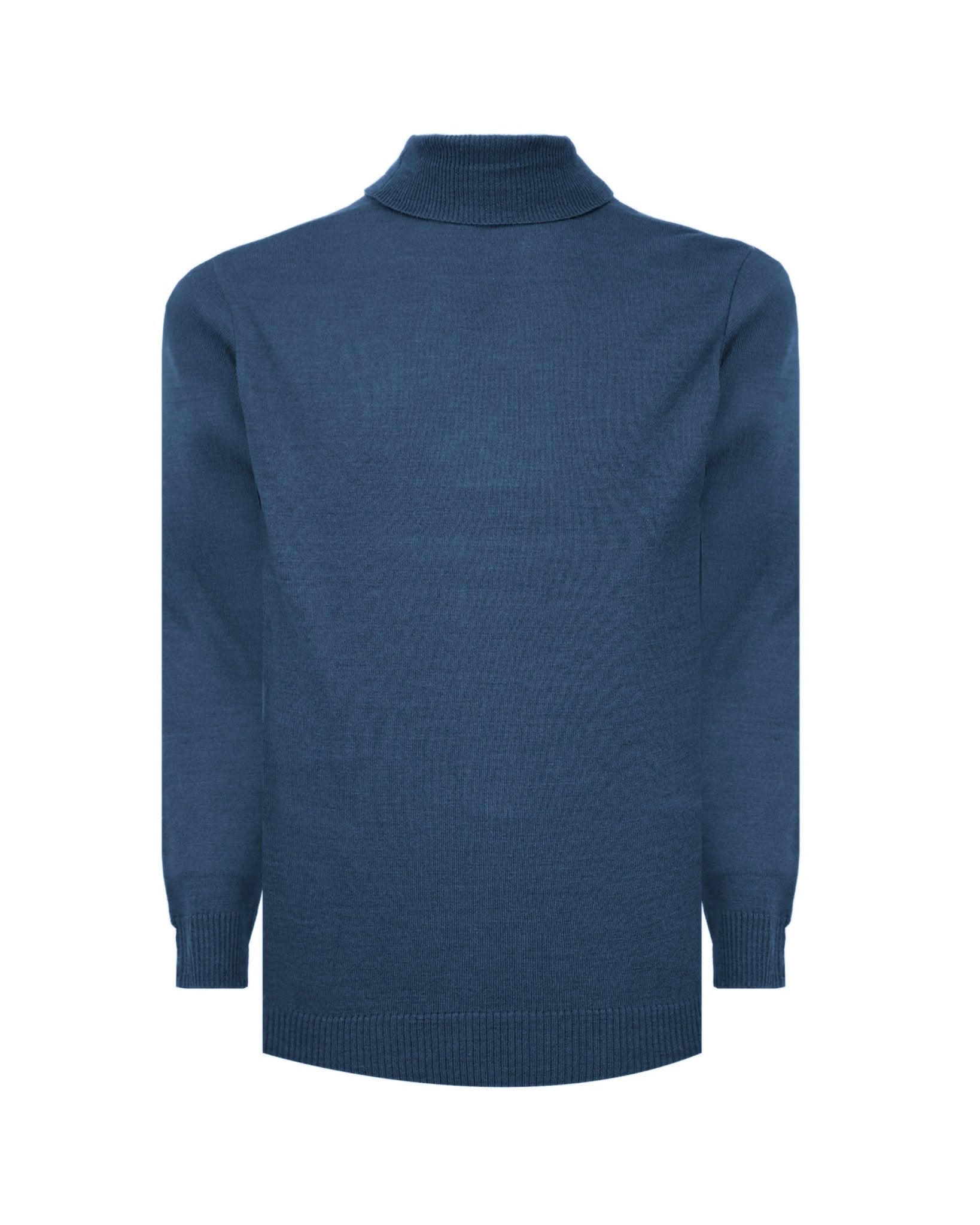 Manchester Sweater con Cuello Tortuga color azul jaspe para hombre