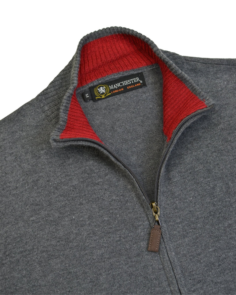 Manchester Sweater con Zipper y Cuello Mock - Manchester