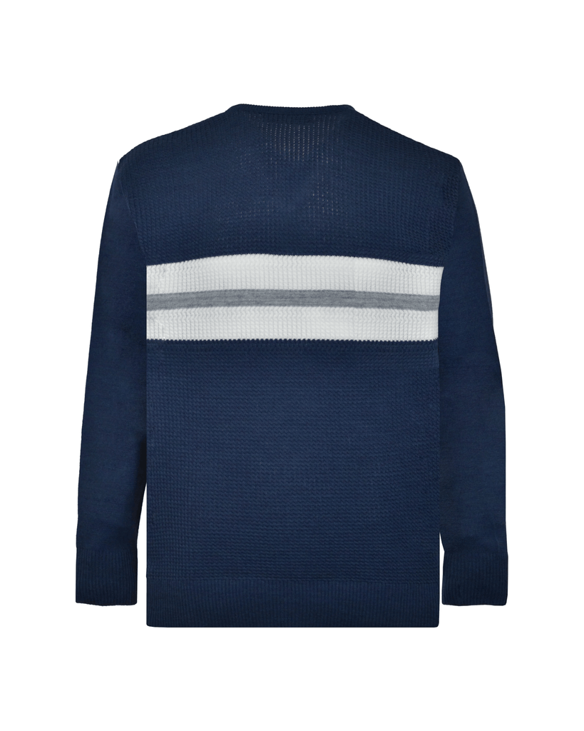 Manchester Sweater de Punto Franjas Horizontales 100% Acrílico con Cuello V - Manchester