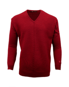 Manchester Sweater de Punto Rayas Sinuosas 100% Acrílico con Cuello V - Manchester